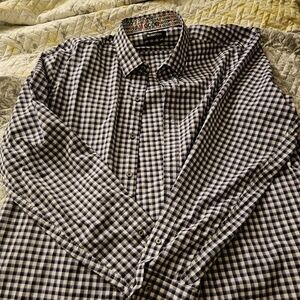 Bugatchi Shaped Fit Blue/Multi colored -Men's Button Down-Long Sleeve- NWOT!